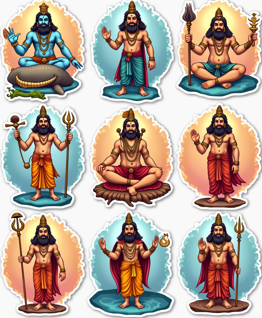 Indian Mythology - Sticker Sheet v9